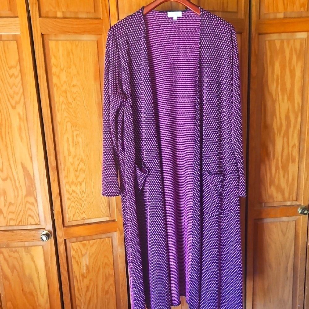 Purple Polka Dot Women's Duster